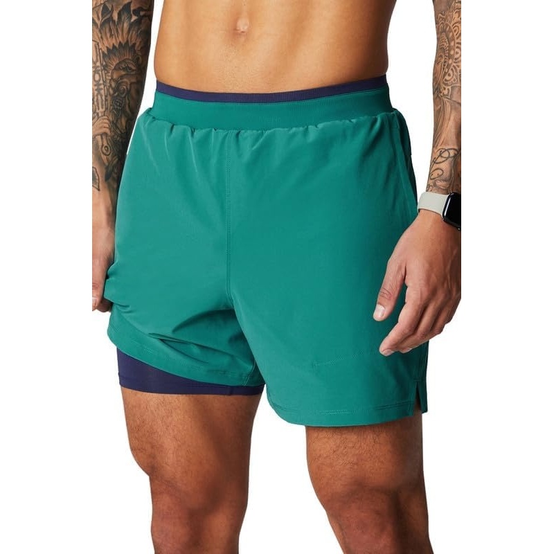 image:imageFabletics Mens The Fundamental Short II Lined Workout Running Training Gym Yoga Ultra LightweightMiami Tide