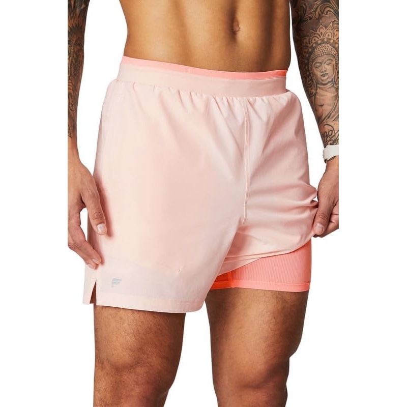 image:imageFabletics Mens The Fundamental Short II Lined Workout Running Training Gym Yoga Ultra LightweightPink Buttercream