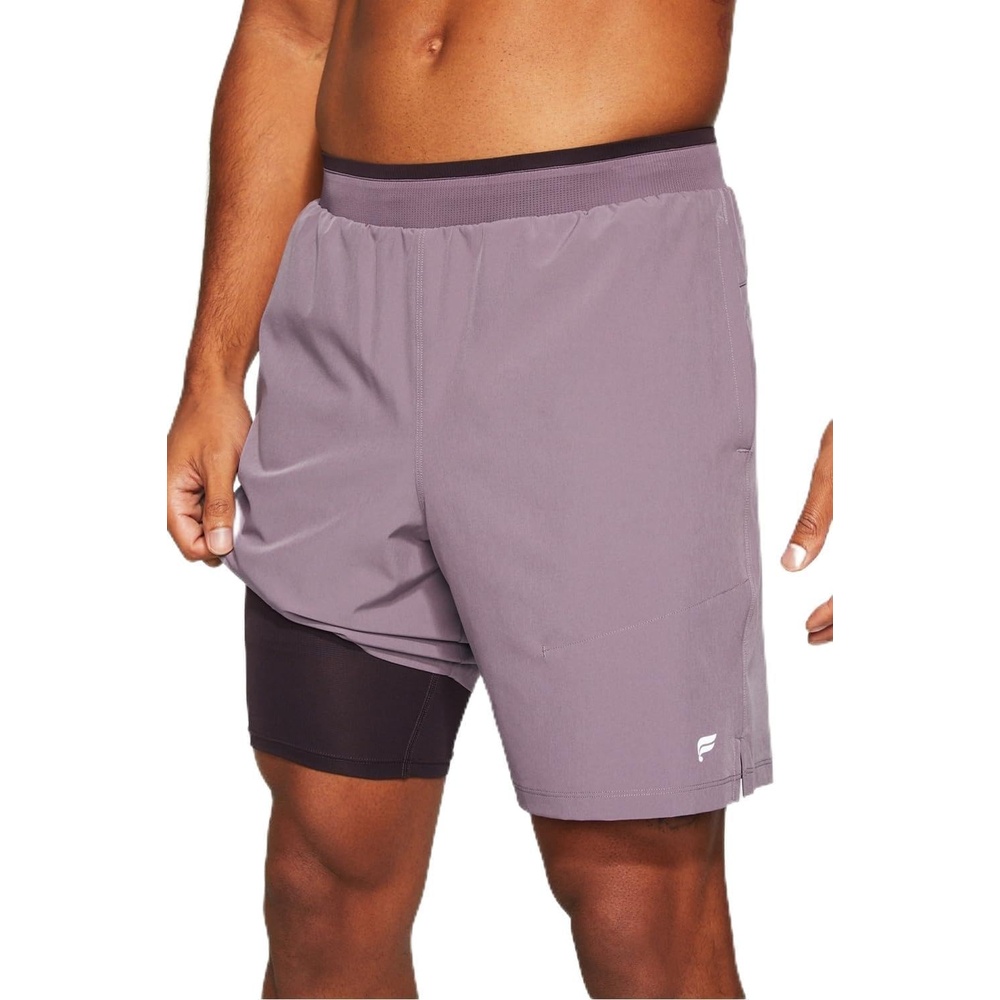 image:imageFabletics Mens The Fundamental Short II Lined Workout Running Training Gym Yoga Ultra LightweightPlum Cactus