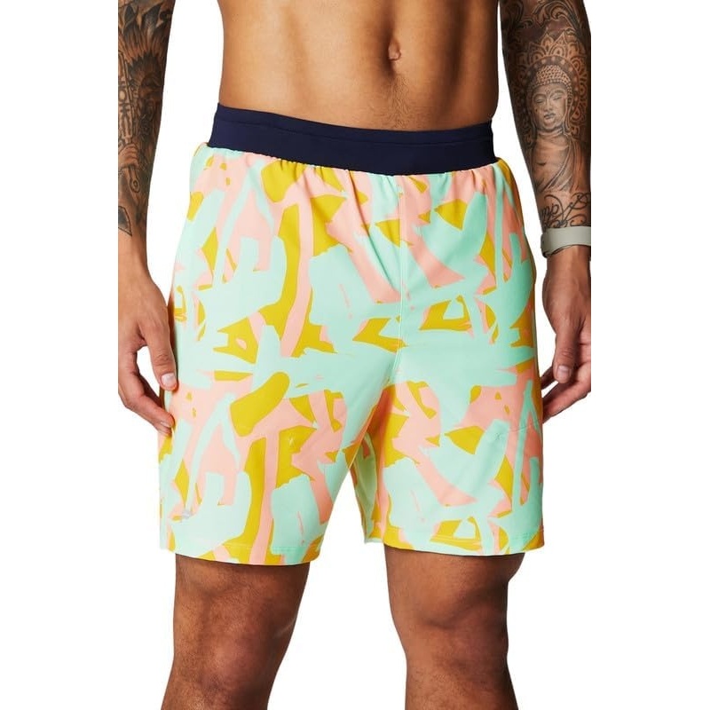 image:imageFabletics Mens The Fundamental Short II Workout Running Training Gym Yoga Ultra LightweightPeach Kiss Organic Blobs