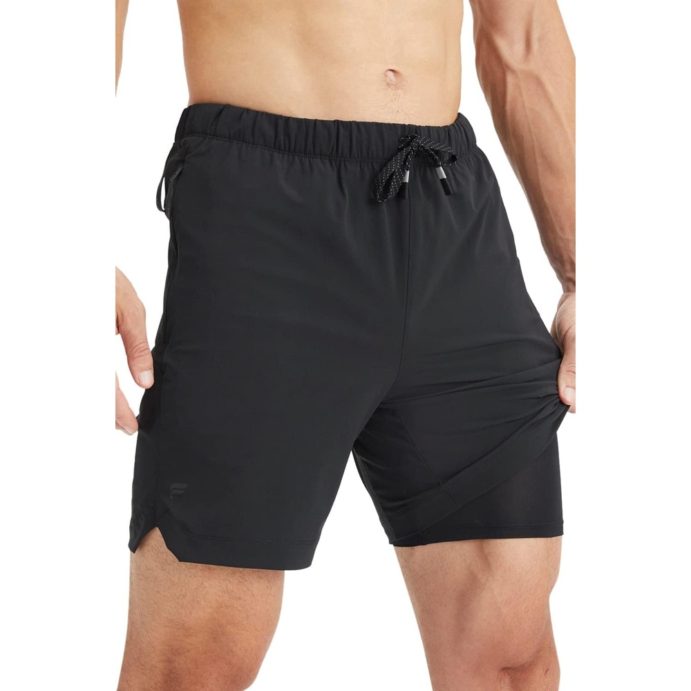 image:imageFabletics Mens The One Short Lined Training Swimming Lightweight QuickDry Zip Pocket Stretch WovenBlack