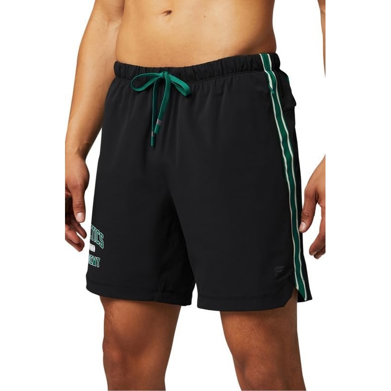 image:imageFabletics Mens The One Short Unlined Training Swimming Lightweight QuickDry Zip Pocket Stretch WovenBlackFairway Green Stripe