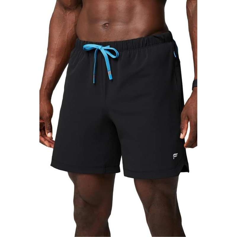 image:imageFabletics Mens The One Short Unlined Training Swimming Lightweight QuickDry Zip Pocket Stretch WovenBlackRiptide Static Stripe