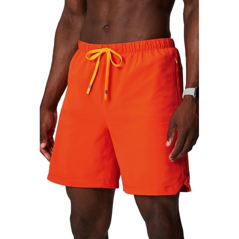 image:imageFabletics Mens The One Short Unlined Training Swimming Lightweight QuickDry Zip Pocket Stretch WovenHeirloom Tomato