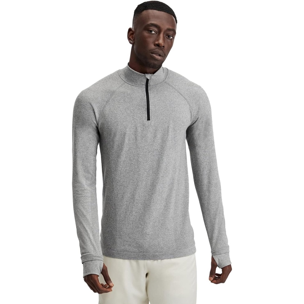 image:imageFabletics Mens The Training Day 14 Zip Training Performance Athletic Breathable 4Way StretchGrey