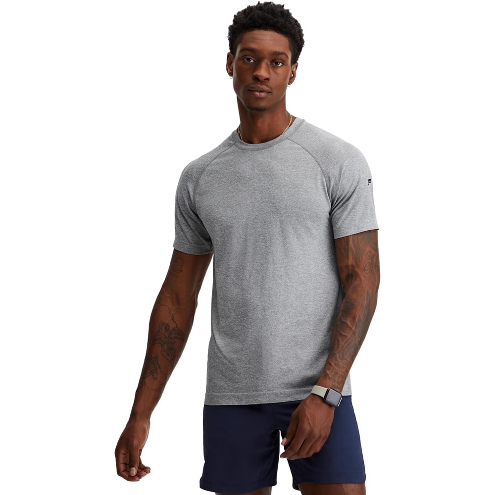 image:imageFabletics Mens The Training Day Tee Performance Running Workout Gym Breathable 4Way StretchMid Grey Htr