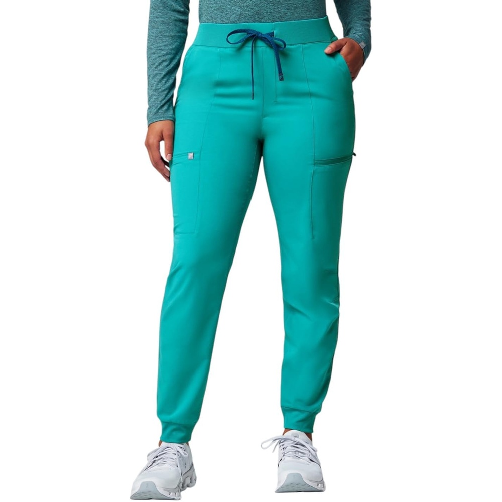 image:imageFabletics Womens Active Scrub Jogger MotionTech PocketPacked Lightweight WrinkleResist SemiSlim FitBlue Lagoon