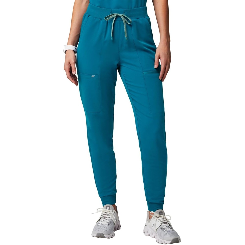 image:imageFabletics Womens Active Scrub Jogger MotionTech PocketPacked Lightweight WrinkleResist SemiSlim FitCaribbean Blue