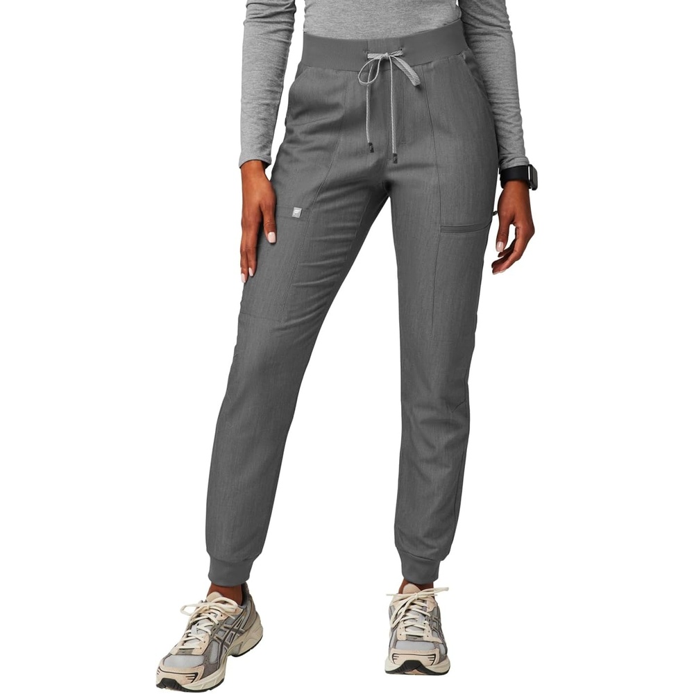 image:imageFabletics Womens Active Scrub Jogger MotionTech PocketPacked Lightweight WrinkleResist SemiSlim FitHeather Grey