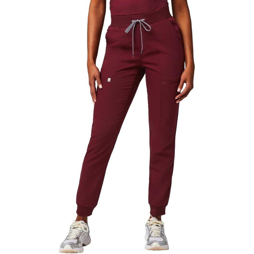 image:imageFabletics Womens Active Scrub Jogger MotionTech PocketPacked Lightweight WrinkleResist SemiSlim FitWine