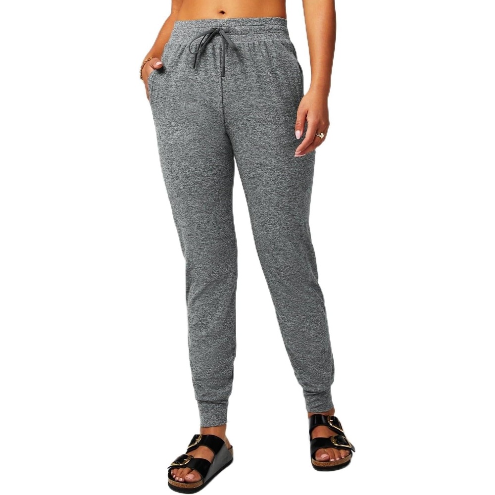 image:imageFabletics Womens Cloud Jersey Jogger Buttery Soft Recycled Fabric Hidden Pockets Breathable MoistureWickingCharcoal Grey Heather