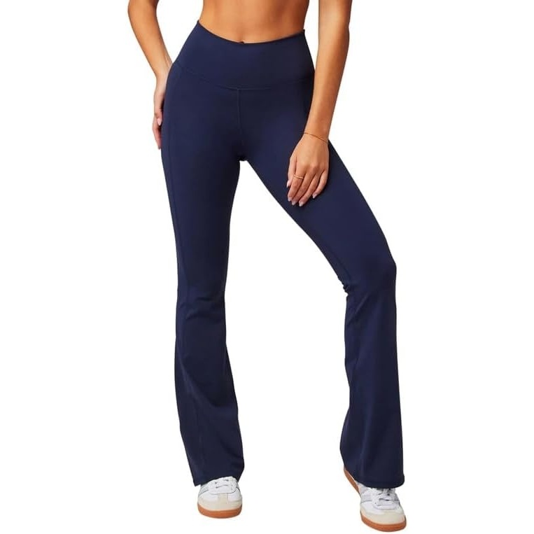 image:imageFabletics Womens Oasis Pureluxe HighWaisted Kick Flare Light Compression Buttery SoftDeep Navy
