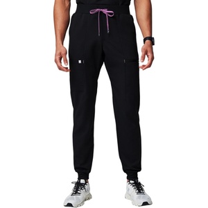 Fabletics Men’s All-Shift 5-Pocket Scrub Jogger – MotionTech, 4-Way Stretch, Pocket-Packed, Lightweight, Semi-Slim Fit(Black/Lilac)