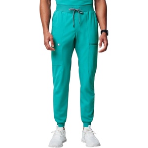 Fabletics Men’s All-Shift 5-Pocket Scrub Jogger – MotionTech, 4-Way Stretch, Pocket-Packed, Lightweight, Semi-Slim Fit(Blue Lagoon)