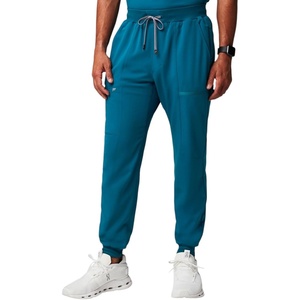 Fabletics Men’s All-Shift 5-Pocket Scrub Jogger – MotionTech, 4-Way Stretch, Pocket-Packed, Lightweight, Semi-Slim Fit(Caribbean Blue)