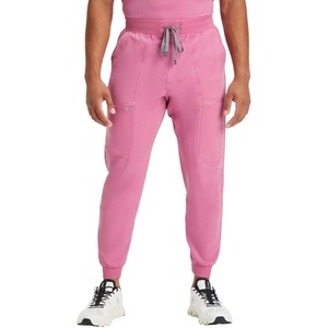 Fabletics Men’s All-Shift 5-Pocket Scrub Jogger – MotionTech, 4-Way Stretch, Pocket-Packed, Lightweight, Semi-Slim Fit(Cashmere Pink)