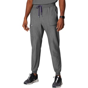 Fabletics Men’s All-Shift 5-Pocket Scrub Jogger – MotionTech, 4-Way Stretch, Pocket-Packed, Lightweight, Semi-Slim Fit(Heather Grey/Ultraviolet)