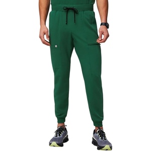 Fabletics Men’s All-Shift 5-Pocket Scrub Jogger – MotionTech, 4-Way Stretch, Pocket-Packed, Lightweight, Semi-Slim Fit(Hunter Green)