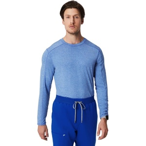 Fabletics Men’s Everyday Long-Sleeve Underscrub(Royal Blue Heather)