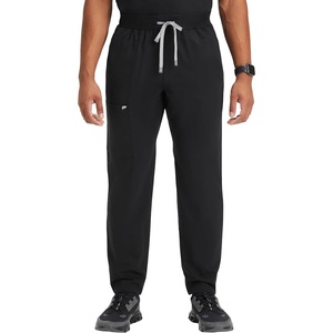 Fabletics Men’s Intake Scrub Pant – MotionTech, 4-Way Stretch, Pocket-Packed, Wrinkle-Resist, Semi-Slim Fit(Black)