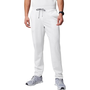 Fabletics Men’s Intake Scrub Pant – MotionTech, 4-Way Stretch, Pocket-Packed, Wrinkle-Resist, Semi-Slim Fit(Classic White)