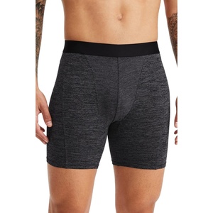 Fabletics Men’s The Blueprint Boxer Brief, Comfortable, Soft, Breathable, Sweat Wicking, Anti-Chafe, Micro Mesh Jersey(Black Heather)