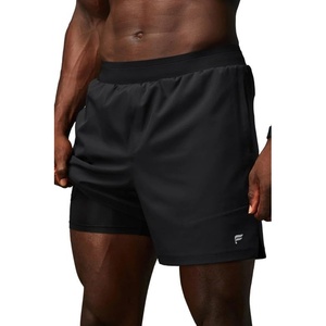 Fabletics Men’s The Fundamental Short II (Lined), Workout, Running, Training, Gym, Yoga, Ultra Lightweight(Black/Black)