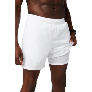 Fabletics Men’s The Fundamental Short II (Lined), Workout, Running, Training, Gym, Yoga, Ultra Lightweight(Classic White)