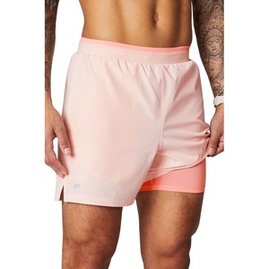 Fabletics Men’s The Fundamental Short II (Lined), Workout, Running, Training, Gym, Yoga, Ultra Lightweight(Pink Buttercream)