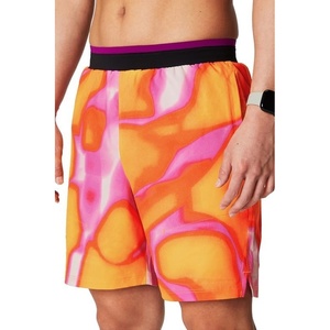 Fabletics Men’s The Fundamental Short II, Workout, Running, Training, Gym, Yoga, Ultra Lightweight(Pink Escape Summer Madness)