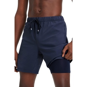 Fabletics Men’s The One Short (Lined), Training, Swimming, Lightweight, Quick-Dry, Zip Pocket, Stretch Woven(Classic Navy)