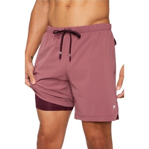 Fabletics Men’s The One Short (Lined), Training, Swimming, Lightweight, Quick-Dry, Zip Pocket, Stretch Woven(Moonlight Mauve/Oxblood)