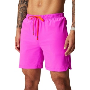 Fabletics Men’s The One Short (Unlined), Training, Swimming, Lightweight, Quick-Dry, Zip Pocket, Stretch Woven(Pink Escape)