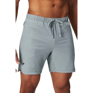Fabletics Men’s The One Short (Unlined), Training, Swimming, Lightweight, Quick-Dry, Zip Pocket, Stretch Woven(Shadow Grey)