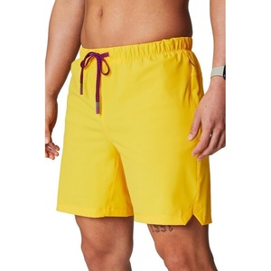 Fabletics Men’s The One Short (Unlined), Training, Swimming, Lightweight, Quick-Dry, Zip Pocket, Stretch Woven(Sunset Yellow)