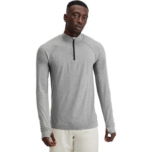 Fabletics Men’s The Training Day 1/4 Zip, Training, Performance, Athletic, Breathable, 4-Way Stretch(Grey)