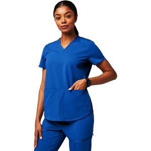 Fabletics Women’s Method 2-Pocket Scrub Top – MotionTech, 4-Way Stretch, Wrinkle-Resist, Anti-Shrink(Royal Blue)