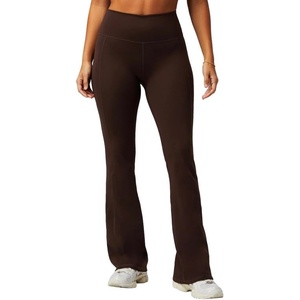 Fabletics Women’s Oasis Pureluxe High-Waisted Kick Flare, Light Compression, Buttery Soft(Cacao)