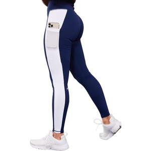 Fabletics Women’s On-The-Go PowerHold High-Waisted Legging, Workout, Yoga, Maximum Compression, Flattering(Collegiate Navy/Classic White)