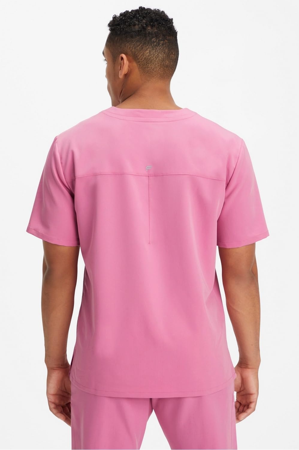 image:imageFabletics Mens Helix 1Pocket Scrub Top MotionTech WrinkleResist Chest Pocket AntiShrink SemiSlim FitCashmere Pink