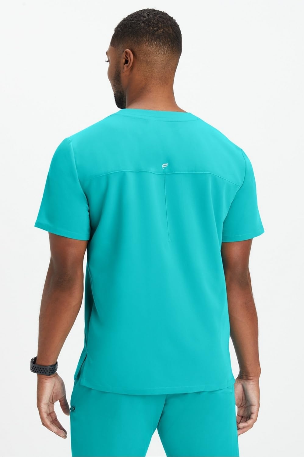 image:imageFabletics Mens Helix 1Pocket Scrub Top MotionTech WrinkleResist Chest Pocket AntiShrink SemiSlim FitElectric Teal