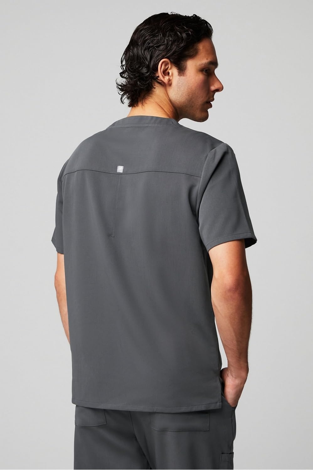 image:imageFabletics Mens Helix 1Pocket Scrub Top MotionTech WrinkleResist Chest Pocket AntiShrink SemiSlim FitOnyx