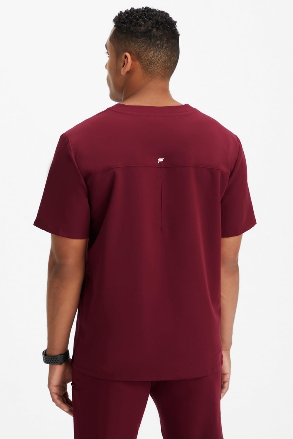 image:imageFabletics Mens Helix 1Pocket Scrub Top MotionTech WrinkleResist Chest Pocket AntiShrink SemiSlim FitWine