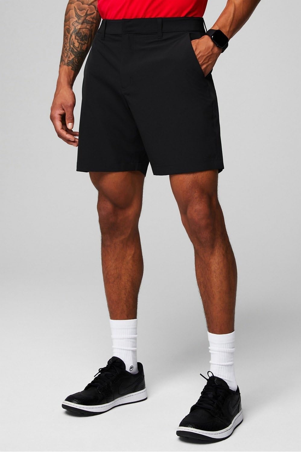 image:imageFabletics Mens Only Short Everyday Commuter Lightweight Liquid Resistant Secure Pockets 4WayStretch Streamlined FitBlack