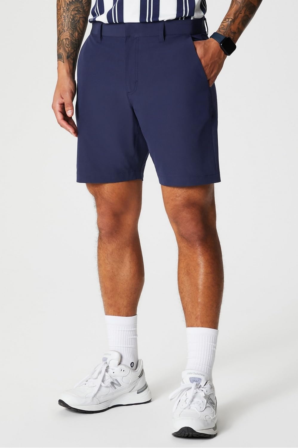 image:imageFabletics Mens Only Short Everyday Commuter Lightweight Liquid Resistant Secure Pockets 4WayStretch Streamlined FitDeep Navy