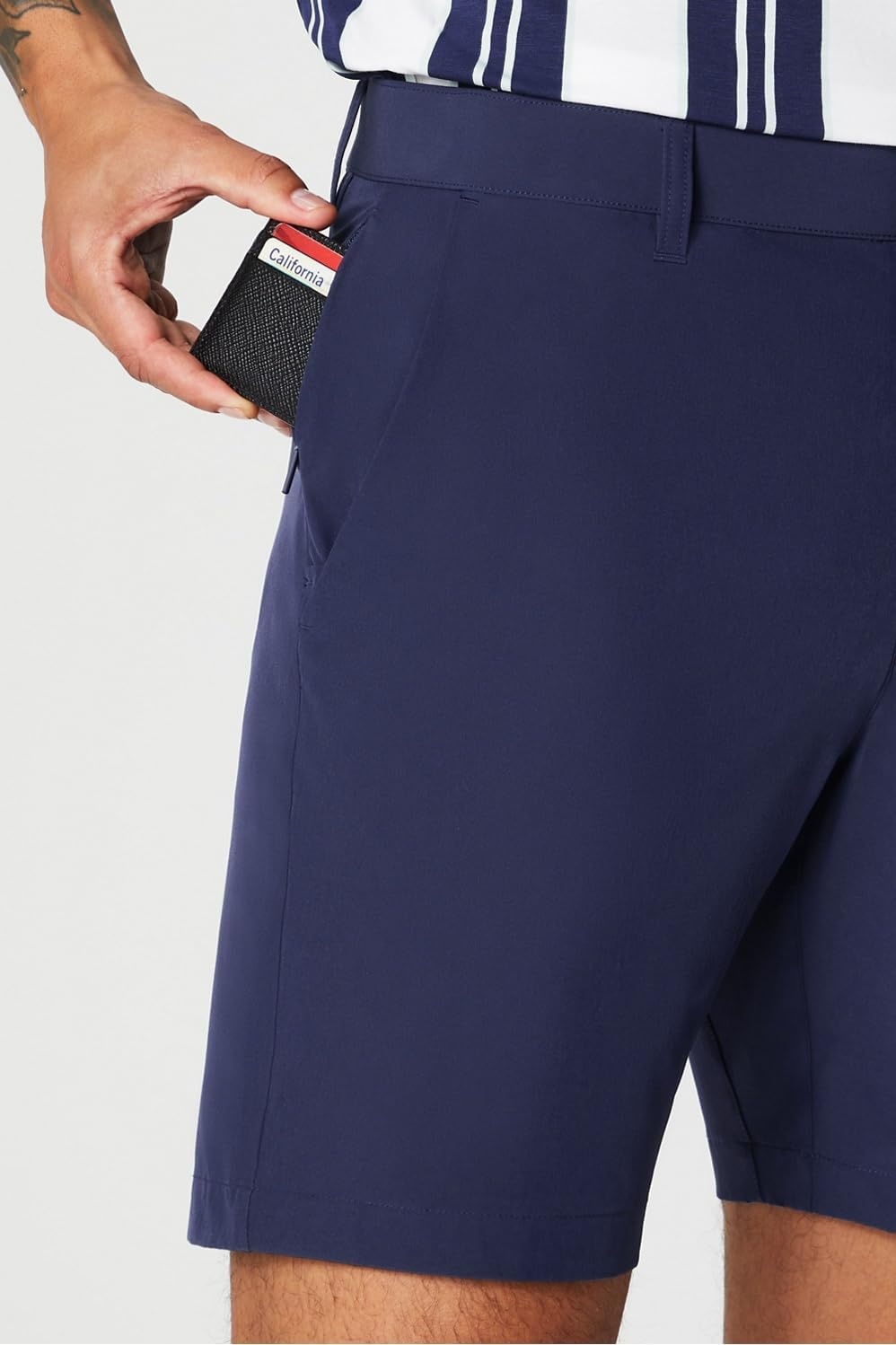 image:imageFabletics Mens Only Short Everyday Commuter Lightweight Liquid Resistant Secure Pockets 4WayStretch Streamlined FitDeep Navy