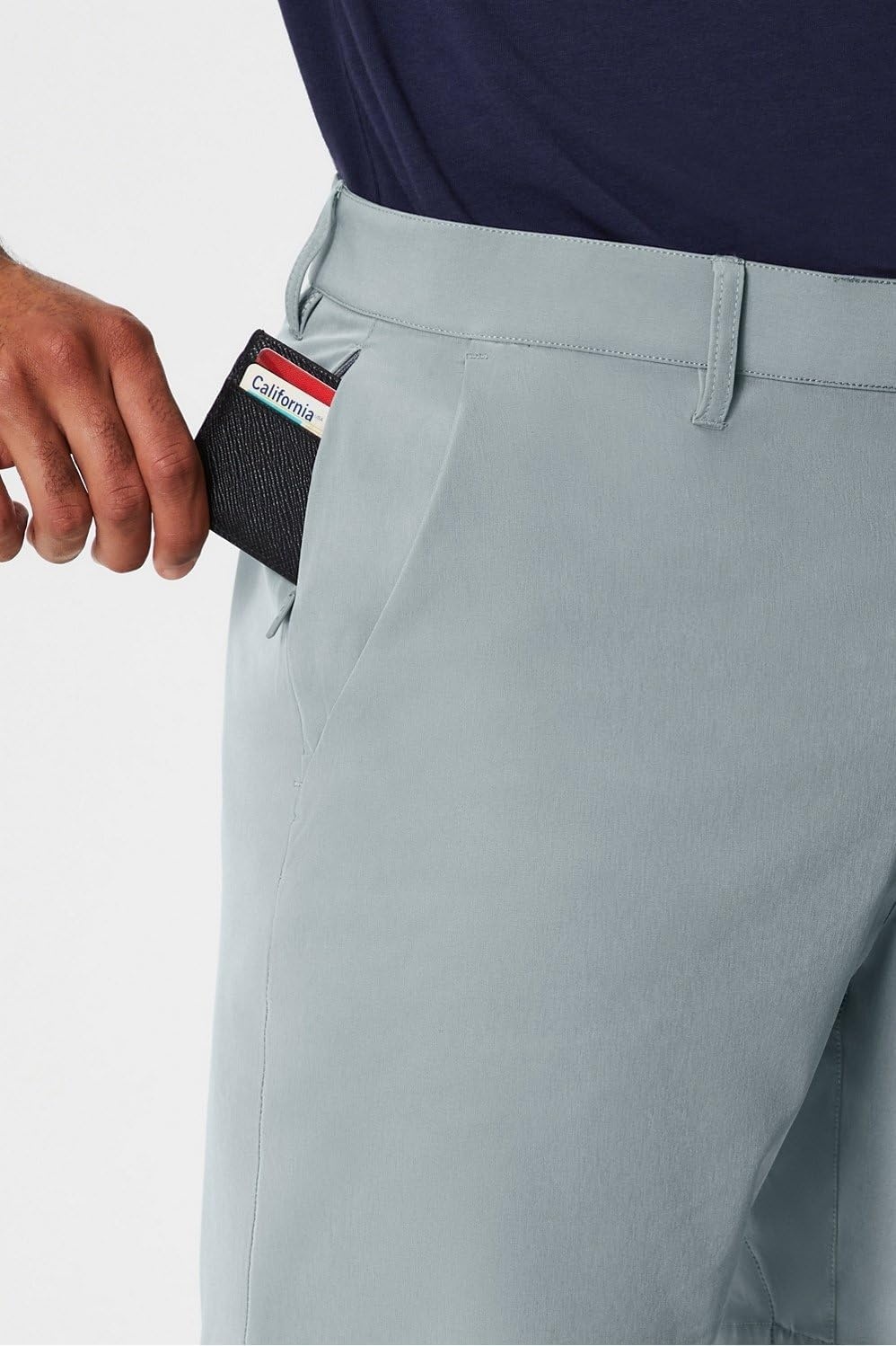 image:imageFabletics Mens Only Short Everyday Commuter Lightweight Liquid Resistant Secure Pockets 4WayStretch Streamlined FitShadow Grey