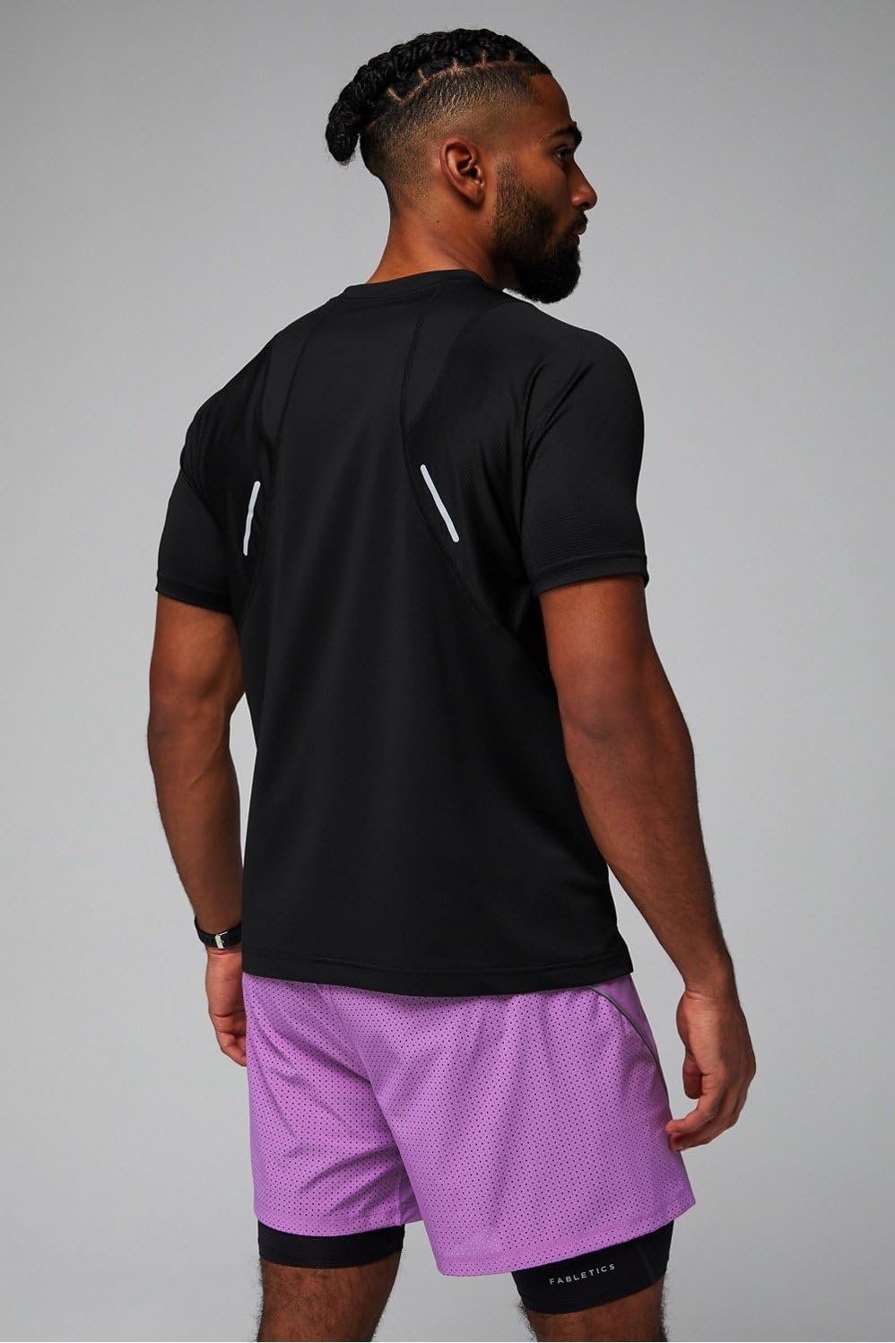 image:imageFabletics Mens The 02 Tee Performance Running Jogging Training Ultra Lightweight Reflective BreathableBlack