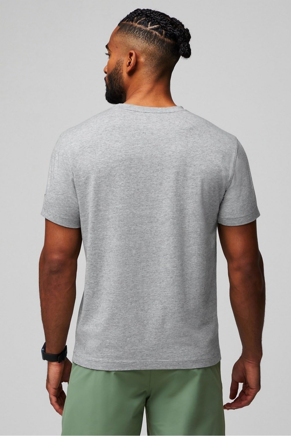 image:imageFabletics Mens The 247 Tee Hybrid365 Fabric Breathable Sweat Wicking AntiStink 4Way Stretch LightweightClassic Grey Heather