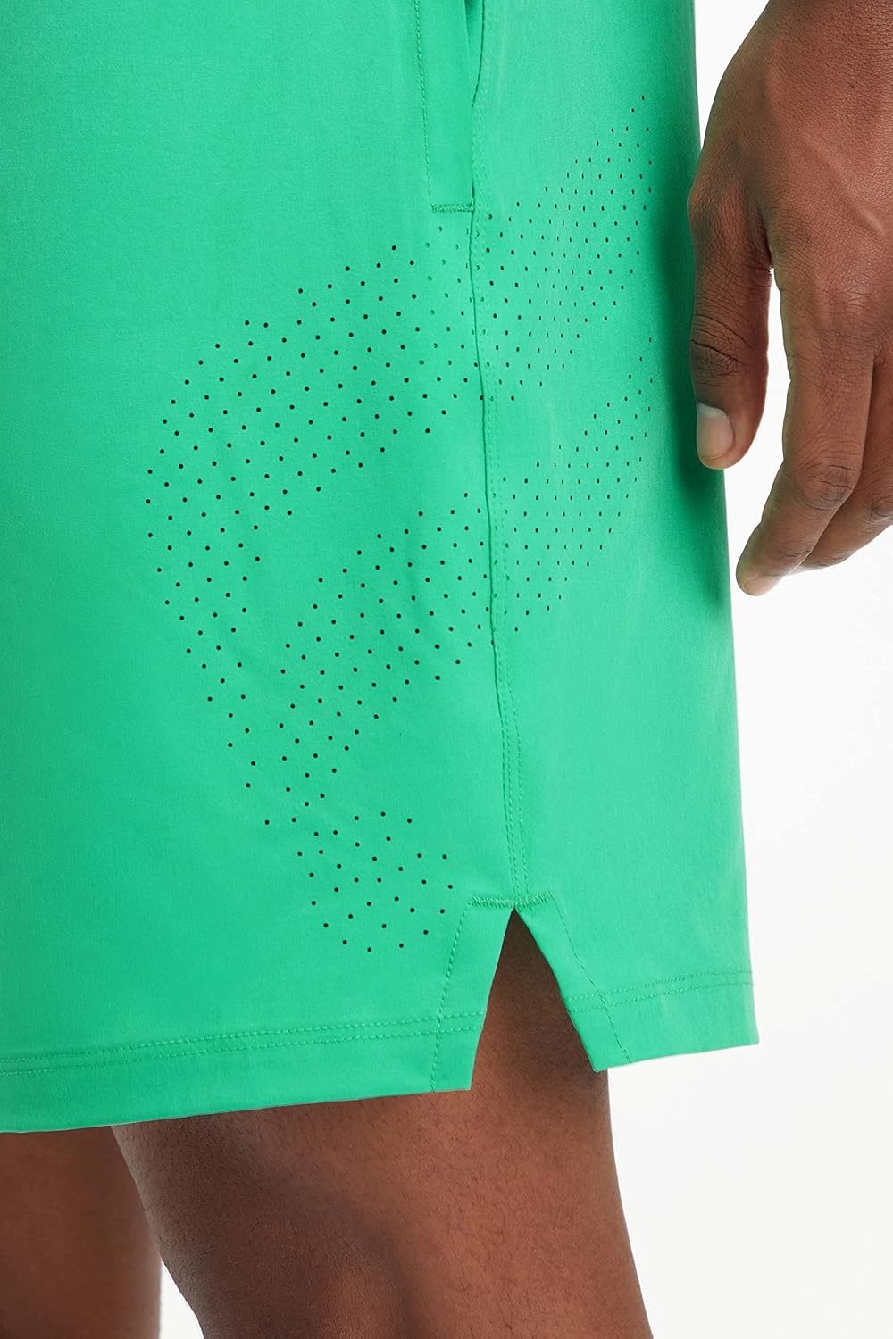 image:imageFabletics Mens The Fundamental Short Lined Workout Running Training Gym Yoga Ultra Lightweight AthleticEssential Green Perforated